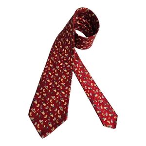 BRIONI XL Red Paisley LUXURY Tie HANDMADE ITALY